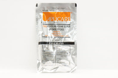 Medline ORF22025S Aplicare Povidone-Iodine Scrub Sponge Sticks 8inch-Pack of 2